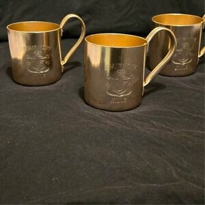 Vintage Smirnoff Moscow Mule Mugs Copper Cocktail Barware Cups‎ Set Of 3